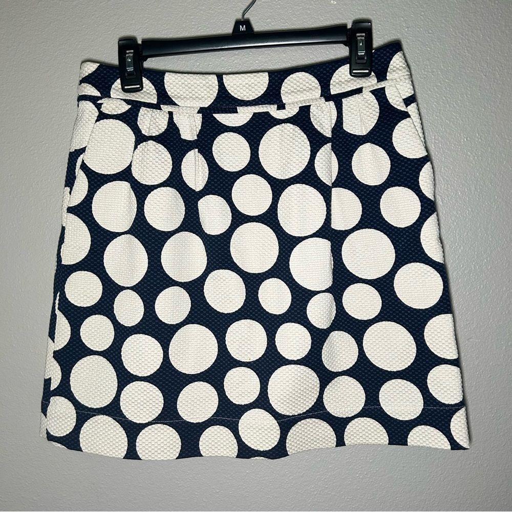 Boden Navy Polka Dot A Line Pleated Skirt With Pockets Women’s Size 8 Regular